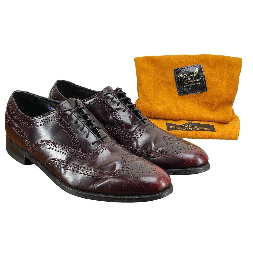 Vintage Florsheim 30353 Imperial Kenmoor Wingtip Oxford Burgundy 13A USA